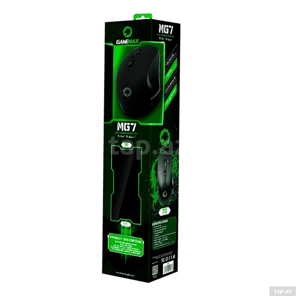 GAMEMAX MG7 Optical USB Gaming Mouse + Mousepad