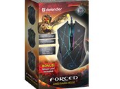 Defender Forced GM-020L wired gaming mouse+mousepad, Optik sensor, 800/3200 dpi — 2