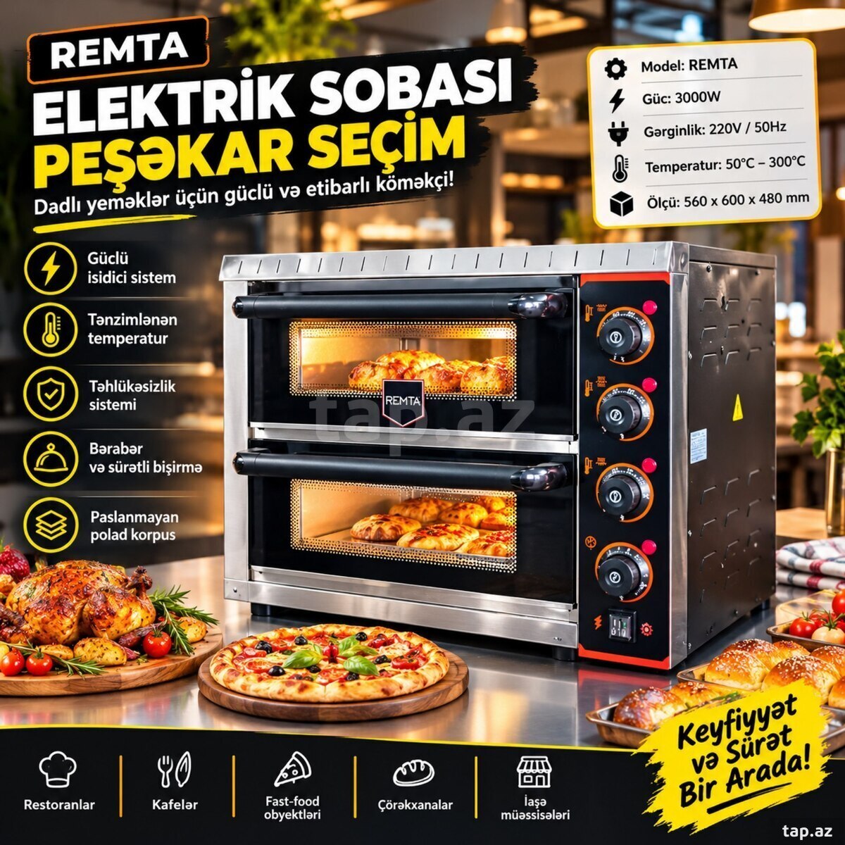 Elektrikli daş soba Remta