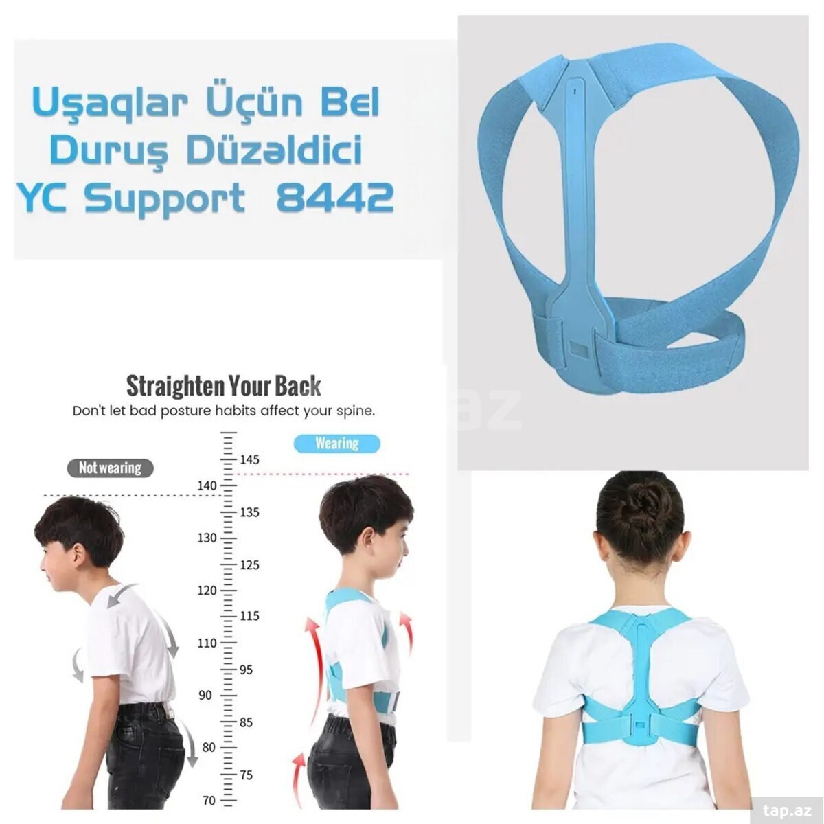 Uşaqlar üçün bel düzləşdirici korset-YC8442