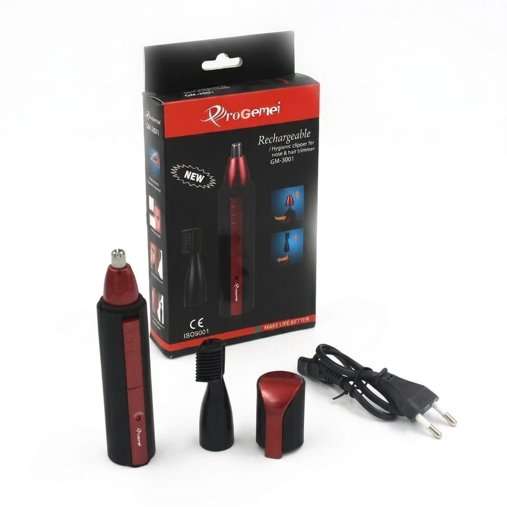 Burun və qulaqlar üçün trimmer Geemy, GM-3001, Akkumulyator, Qara, 3 taxma