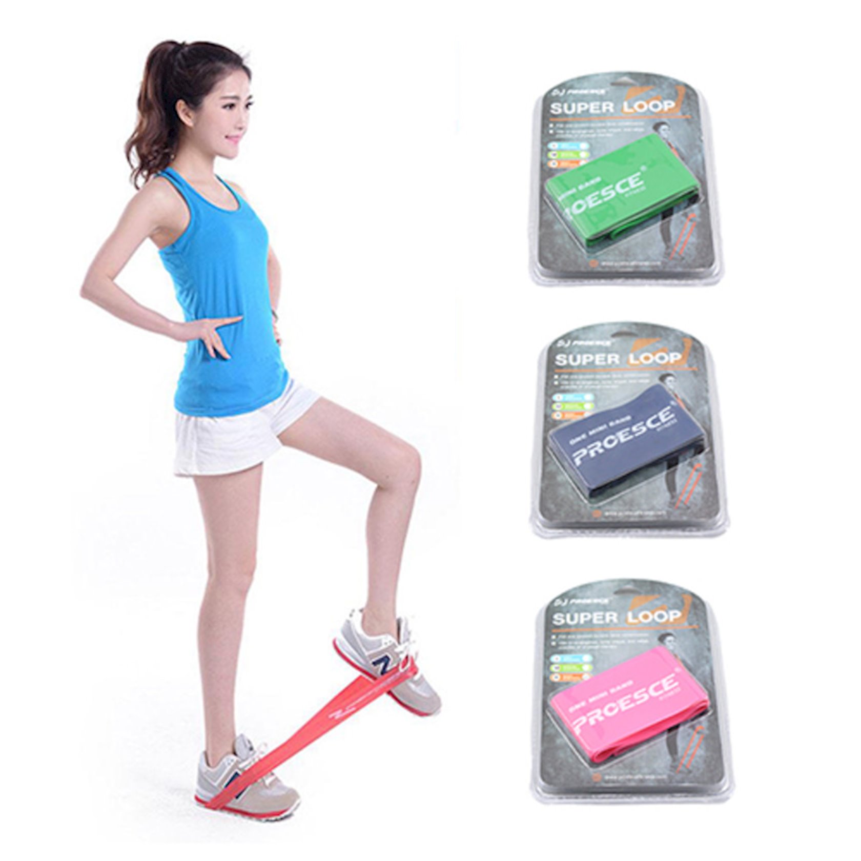 Elastik lent dəsti Proesce Super Loop Yoga, 3 əd