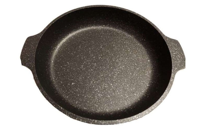 Tava Kukmara smt184a, 18 sm, mərmər, yapışmayan, iki tutacaqlı, qara - KK_mpn_000382