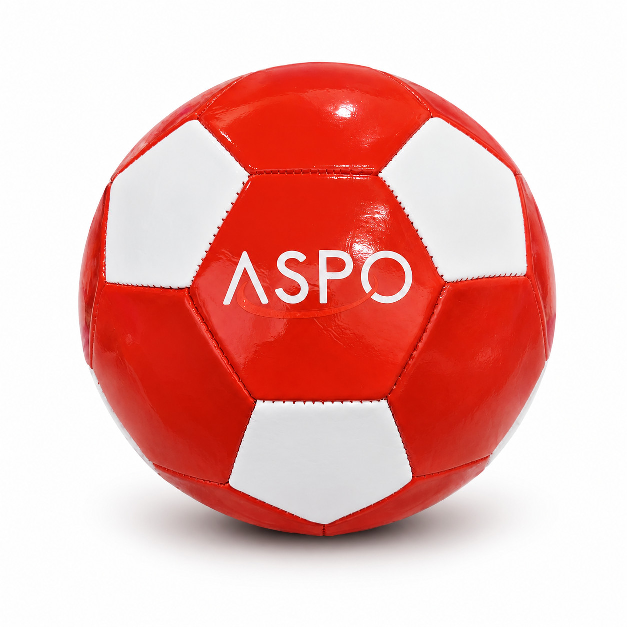 Futbol üçün top Aspo, ağ/qırmızı, ölçü 5