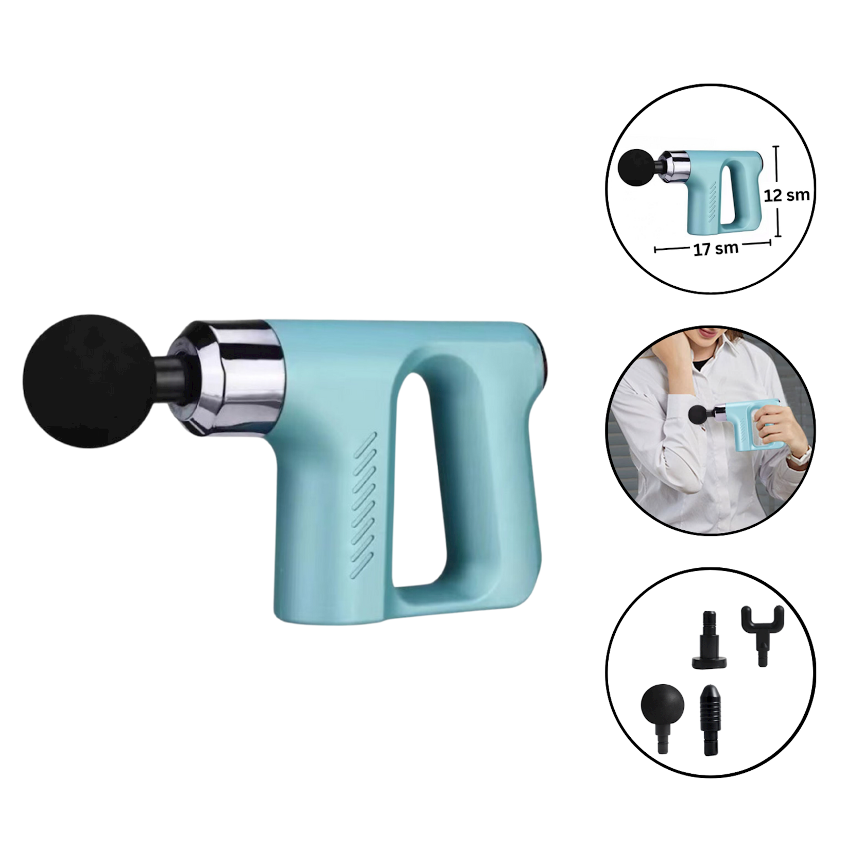 Bədən üçün masajor Fascial Gun KH-740 2093 Turquoise