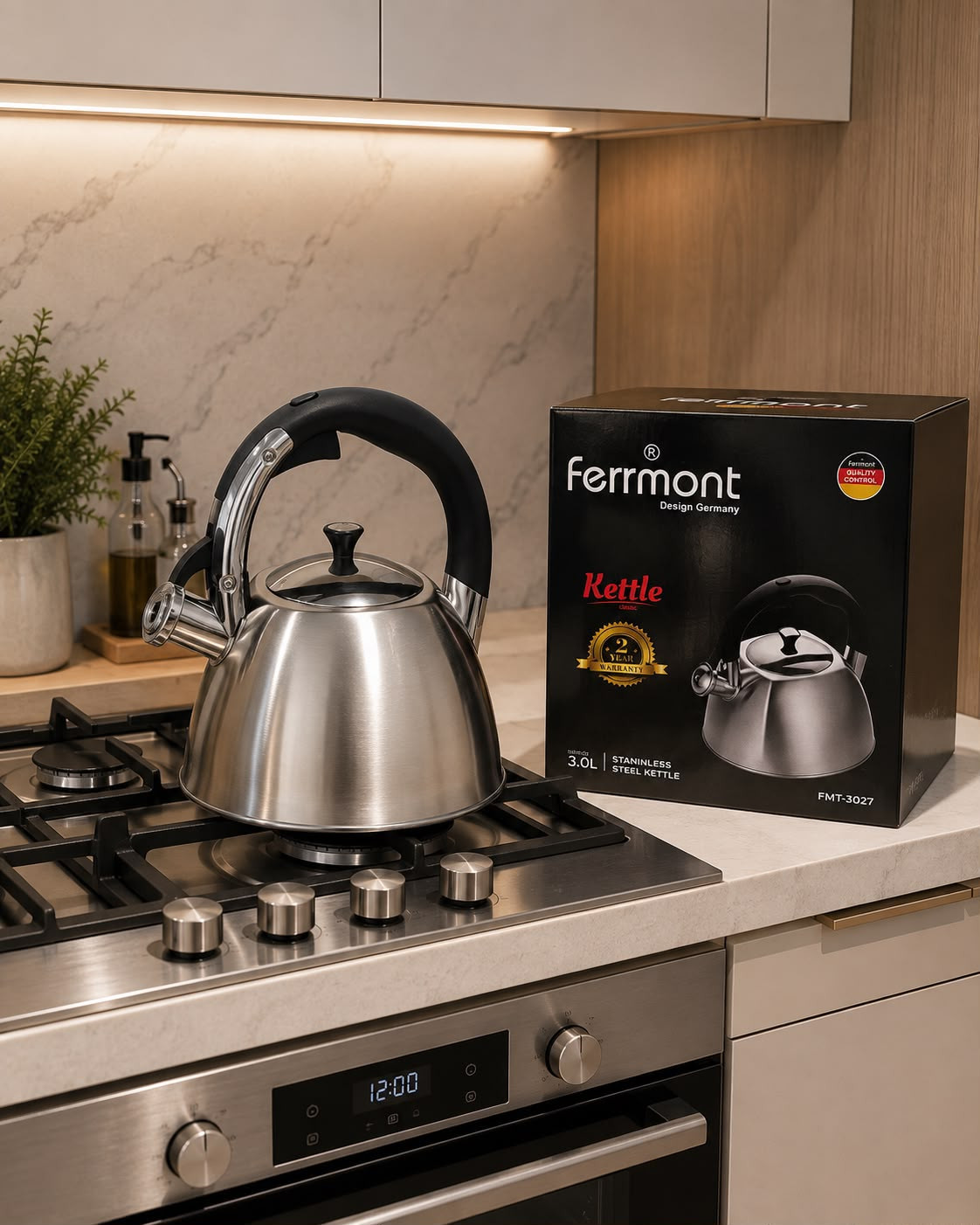 Çaydan Ferrmont SU-LI0302 FMT3027, 3000 ml, paslanmayan polad, gümüşü