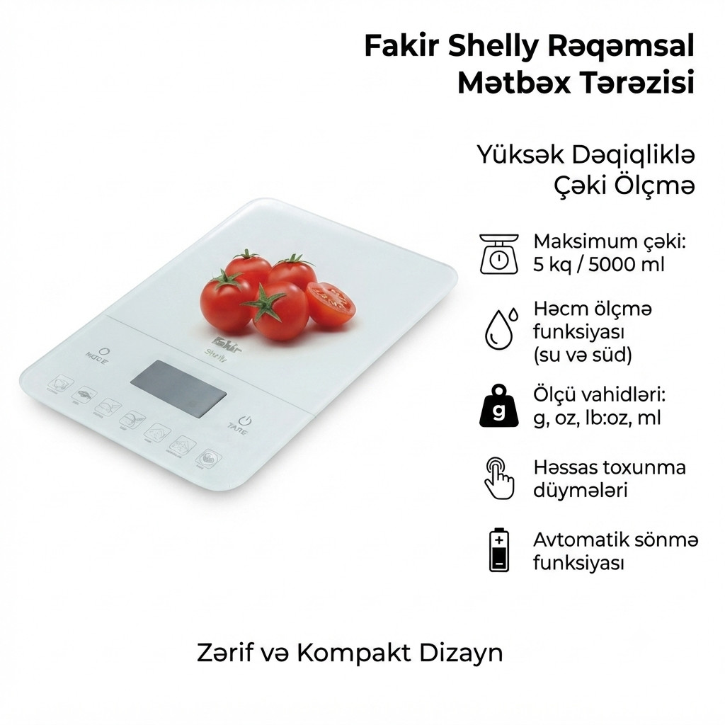 Mətbəx tərəzisi Fakir Shelly, ağ