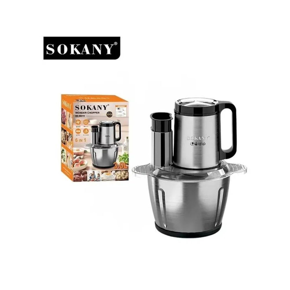 Doğrayıcı Sokany SK-06019, 800 Vt, 3 L, gümüşü