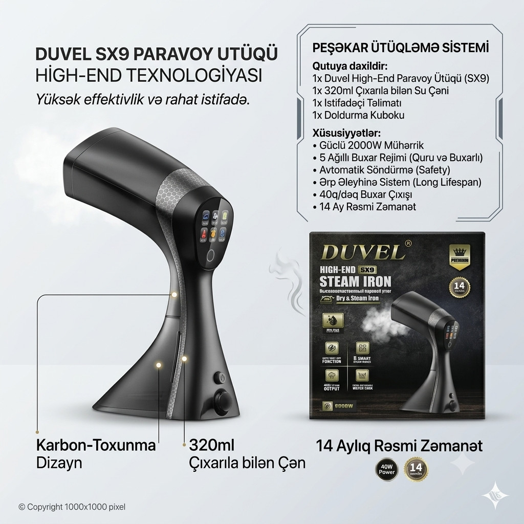 Geyim buxarlayıcısı Duvel SX9
