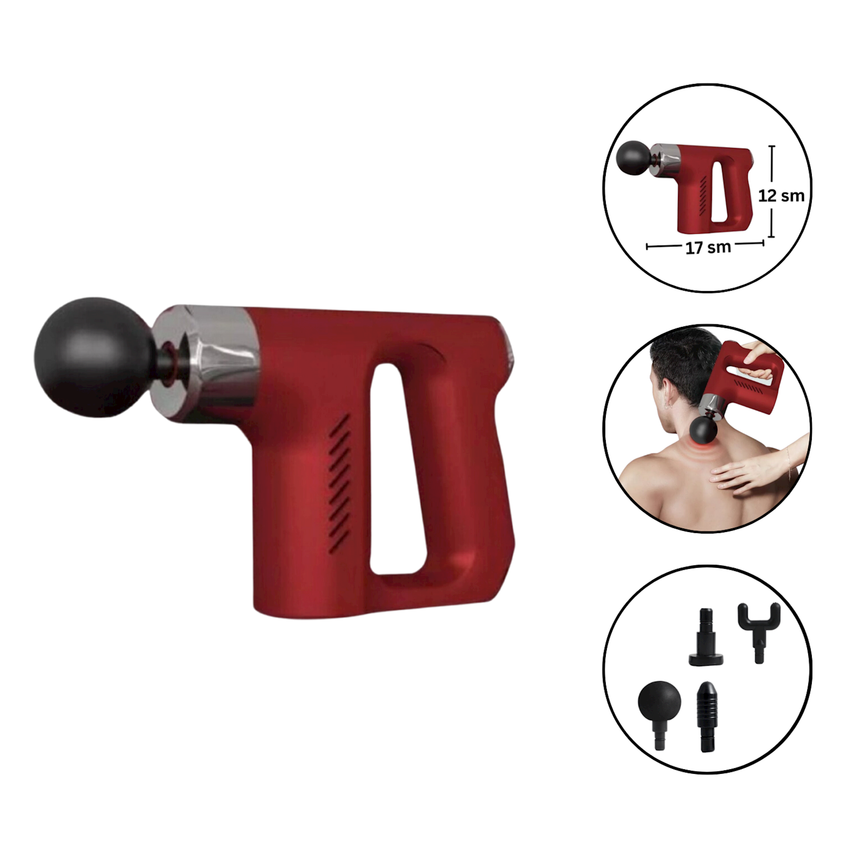 Bədən üçün masajor Fascial Gun KH-740 2093 Red