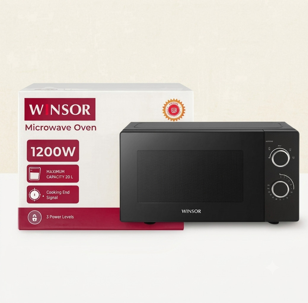 Mikrodalğalı soba Winsor 3321, 20 L, 1200 Vt, Mikrodalğalar, Qara
