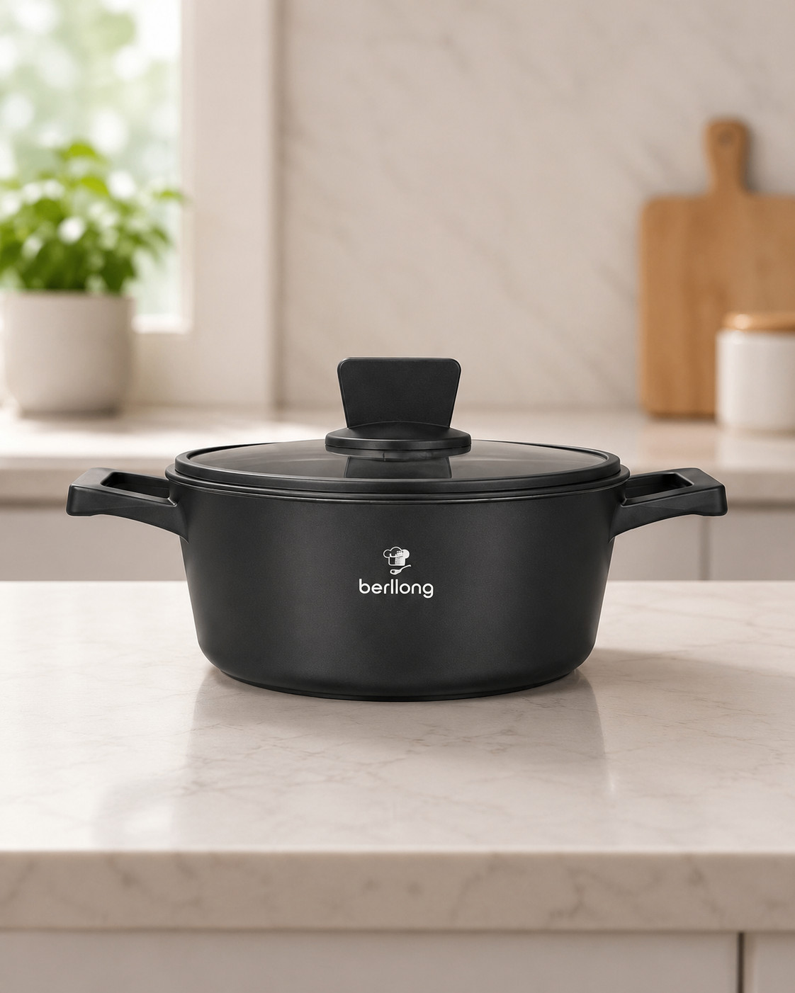 Qazan BR-1112393_RB, greblon örtük, qara, 32 sm, 8.8 l