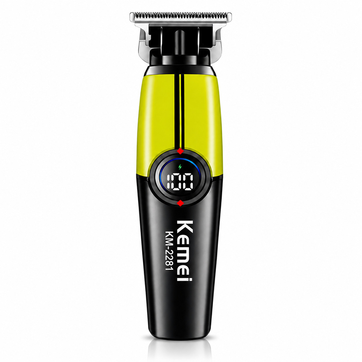 Trimmer Kemei KM-2281 Professional akkumulyatorlu sarı 3 taxmalı.