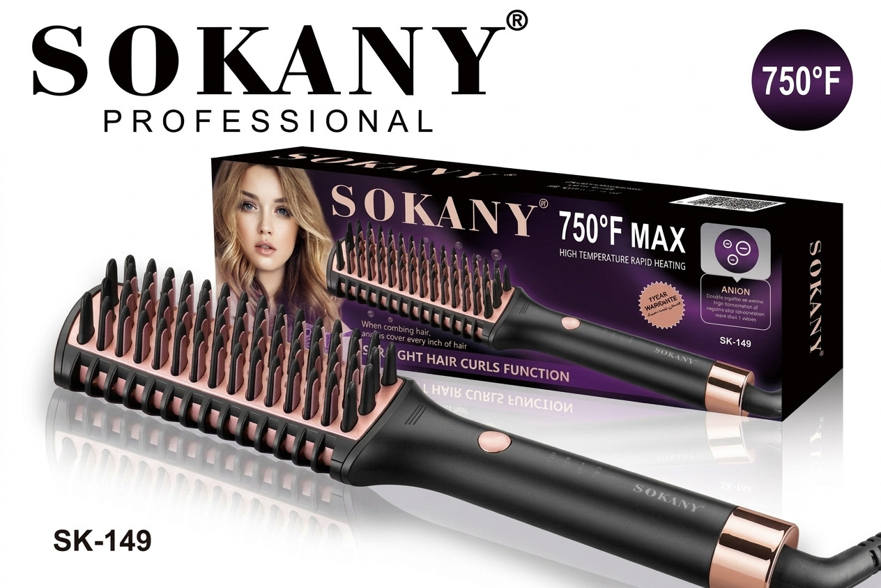 Saç üçün düzləşdirici Sokany SK-149, qara