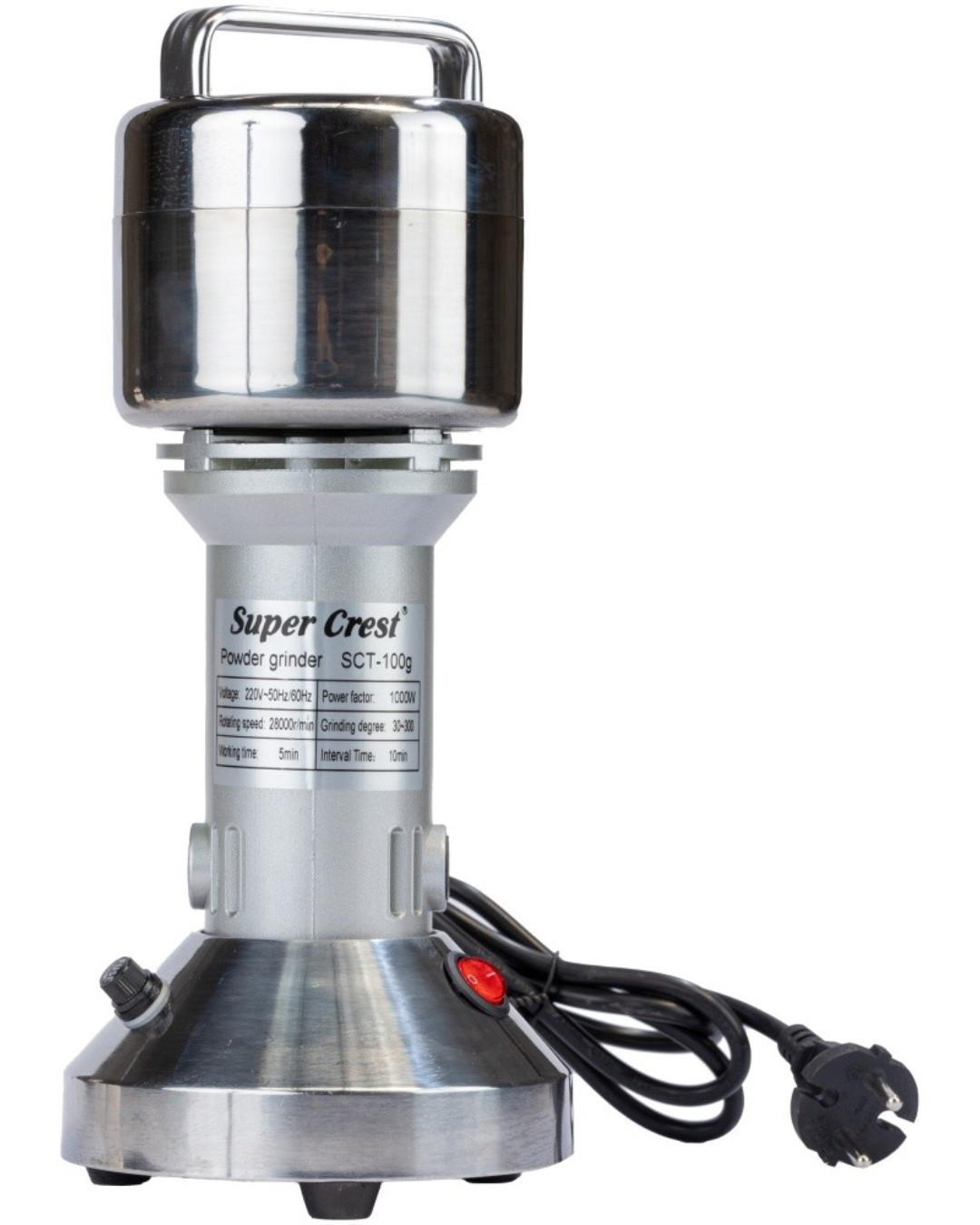 Qəhvəüyüdən Super Crest SCT-100G, bıçaqlı, 1000 Vt, 100 q, gümüşü